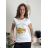 T-Shirt Kurzarm Frauen (UNI S-M) ITALIENISCHE MODE IMM20330 weiß S / M / L