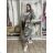 Cardigan s kapucí dámský maskač nadrozměr (44/46/48 ONE SIZE) ITALSKá MóDA IM5260006/DUR 44/46/48 zelená khaki