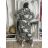 Cardigan s kapucí dámský maskač nadrozměr (44/46/48 ONE SIZE) ITALSKá MóDA IM5260006/DUR 44/46/48 zelená khaki
