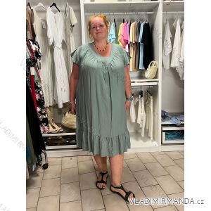 Šaty letní krátký rukáv dámské nadrozměr ISLA (54/56/58 ONE SIZE) ITALSKá MóDA IM4265864