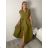 Šaty dlhé elegantné letní šaty dámske (S/M/L ONE SIZE) TALIANSKA MÓDA IMPLU2610446/DUR S/M/L zelená khaki