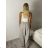 Kalhoty dlouhé elegantní dámské JITKA (S/M/L ONE SIZE) ITALSKÁ MÓDA IM426070/DUR světle hnědá S/M/L