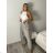 Kalhoty dlouhé elegantní dámské JITKA (S/M/L ONE SIZE) ITALSKÁ MÓDA IM426070/DUR světle hnědá S/M/L