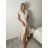 Šaty dlhé košeľové rukávu dámske (S/M/L ONE SIZE) TALIANSKA MÓDA IMM2612357/DUR S/M/L hnedá