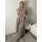 Šaty dlhé košeľové rukávu dámske (S/M/L ONE SIZE) TALIANSKA MÓDA IMM2612357/DUR S/M/L hnedá