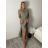 Šaty dlhé košeľové rukávu dámske (S/M/L ONE SIZE) TALIANSKA MÓDA IMM2612357/DUR S/M/L hnedá