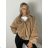 Bunda lehká šusťáková oversize dlouhý rukáv dámská PARI (S/M/L/XL ONE SIZE) ITALSKÁ MÓDA IMWTM260009/DUR S/M/L/XL hnědá
