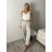Kalhoty dlouhé s páskem dámské AVNI (S/M/L ONE SIZE) ITALSKÁ MÓDA IMHMM260001/DUR S/M/L béžová