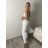Kalhoty dlouhé s páskem dámské AVNI (S/M/L ONE SIZE) ITALSKÁ MÓDA IMHMM260001/DUR S/M/L béžová