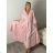 Šaty dlouhé košilové 3/4 dlouhý rukáv dámské KONSTANCE (S/M/L ONE SIZE) ITALSKÁ MÓDA IM5260001/DUR sv. zelená S/ML