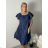 Letní šaty carmen dámské (S/M/L ONE SIZE) ITALSKÁ MÓDA IMHMM260002/DUR S/M/L tmavě modrá