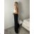 Nohavice elegantní letní dámske (S/M/L ONE SIZE) TALIANSKA MÓDA IMWHI260001/DUR S/M/L čierna