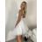 Langes trägerloses Sommerkleid aus Satin für Damen (S / M / L ONE SIZE) ITALIAN FASHION IMM22694 S / M / L weiß