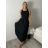 Šaty dlhé letné na ramienka dámske (S/M/L ONE SIZE) TALIANSKA MÓDA IMD2608457/DUR S/M/L čierna
