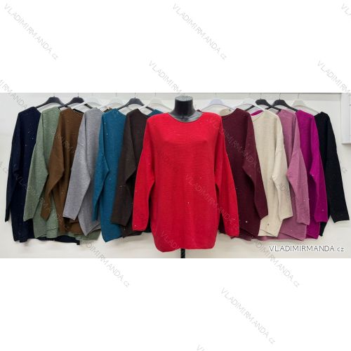 Sveter pletený dlhý rukáv dámske  (46/48/50 ONE SIZE) TALIANSKA MóDA IM4260246