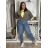 Women's Elegant Oversize Long Sweatpants (S/M/L ONE SIZE) ITALIAN FASHION IMD26070/DUR S / M / L Brown