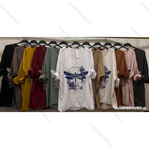 Langarm-T-Shirt für Damen in Übergröße (52/54/56 Einheitsgröße) ITALIAN FASHION IMC260241