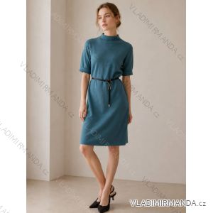 Šaty svetrové se stojáčkem dlouhý rukáv dámské nadrozměr (XL/2XL/3XL ONE SIZE) ITALSKÁ MÓDA IMC260242