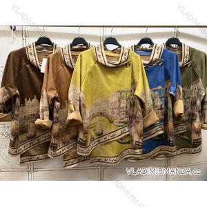Tunika dlouhý rukáv dámské nadrozměr (XL/2XL/3XL ONE SIZE) ITALSKÁ MÓDA IMC260248