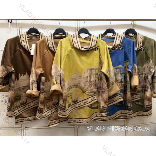Tunika dlouhý rukáv dámské nadrozměr (XL/2XL/3XL ONE SIZE) ITALSKÁ MÓDA IMC260248