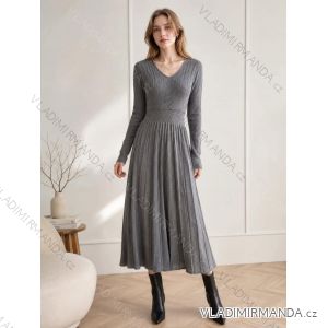 Šaty svetrové dlouhý rukáv dámské oversize (S/M/L ONE SIZE) ITALSKÁ MÓDA IMC260238