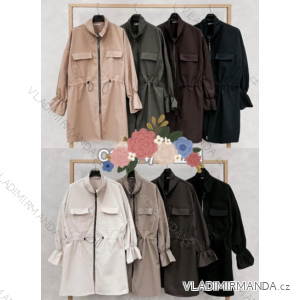 Bunda parka na zip dlouhý rukáv dámská nadrozměr (44/46 ONE SIZE) ITALSKÁ MÓDA IMC260250