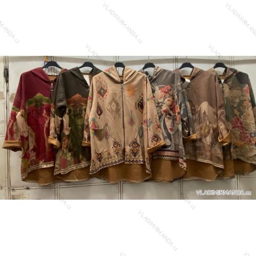 Women's long sleeve zip-up sweatshirt, oversized (48/50/52/54 ONE SIZE) ITALIAN FASHION IMC260266