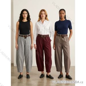Kalhoty s páskem dámské (48/50/52/54 ONE SIZE) ITALSKÁ MÓDA IM4260314