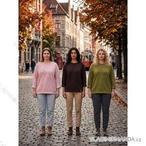 Mikina dlouhý rukáv dámská nadrozměr (46/48/50 ONE SIZE) ITALSKÁ MÓDA IM4260298