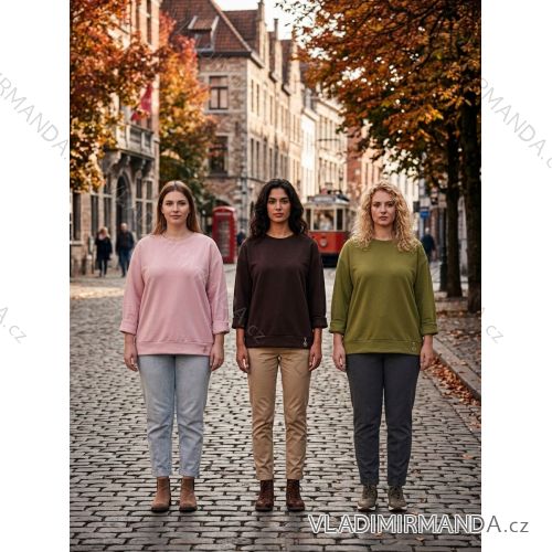 Mikina dlhý rukáv dámska nadrozmer (46/48/50 ONE SIZE) TALIANSKA MÓDA IM4260298