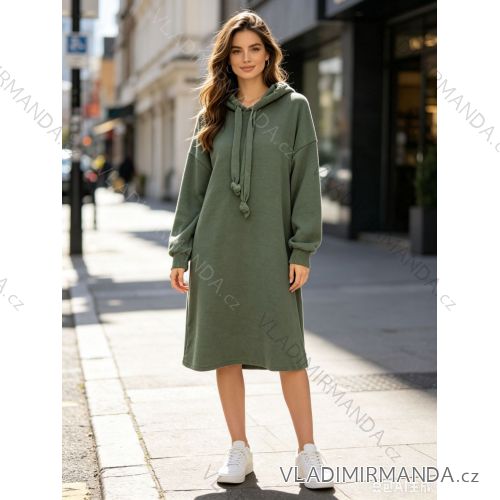 Mikina dlouhá s kapucí dámská nadrozměr (46/48/50 ONE SIZE) ITALSKÁ MÓDA IM4260300