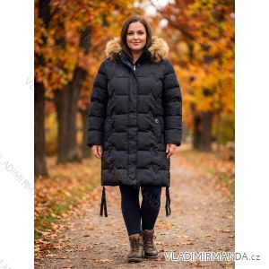 Bunda zimná s kapucňou dlhý rukáv dámska nadrozmer 3XL-7XL) TALIANSKA MÓDA PMWHH25KK60654/DUR
