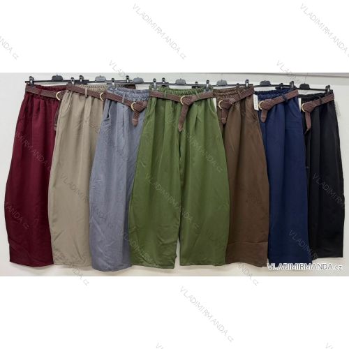 Kalhoty dlouhé s páskem dámské nadrozměr (44/46/48 ONE SIZE) ITALSKÁ MÓDA IM426265