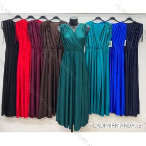 Šaty dlouhé elegantní bez rukávu dámské nadrozměr (42/44/46 ONE SIZE) ITALSKÁ MÓDA IM426269