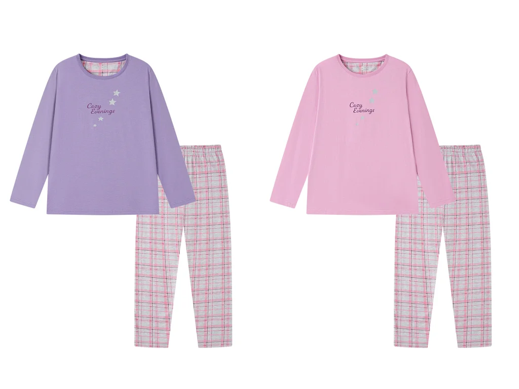 Pyžamo dlouhé dlouhý rukáv dámské nadrozměr (S - 2XL) WOLF D2644