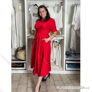 Šaty dlouhé košilové 3/4 dlouhý rukáv dámské KLEO (S/M/L ONE SIZE) ITALSKÁ MÓDA IMSM2600018