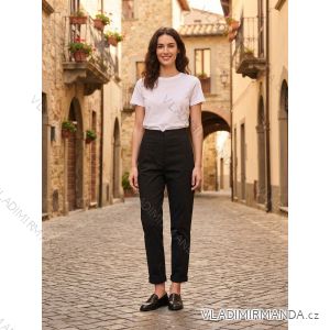 Kalhoty strečové elegantní dlouhé dámské (S-XL) ITALSKÁ MÓDA IMM24M16589/DUR