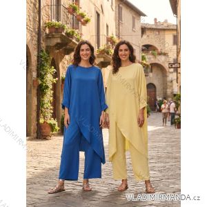 Komplet tunika oversize louhýrukáv a kalhoty dámský MALIA nadrozměr (46/48/50 ONE SIZE) ITALSKÁ MÓDA IMWTM2600014
