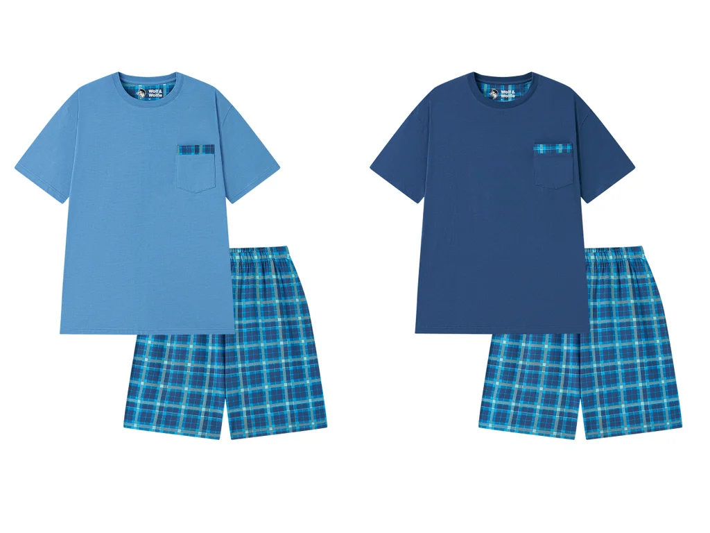 Pyžamo krátké krátký rukáv pánské nadrozměr (M - 3XL) WOLF S2675D
