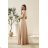 Women's (34-38) POLISH FASHION PMLWD24AMELIA Strapless Sequin Long Party Dress beige 