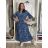 Šaty letní 3/4 krátký rukáv dámské (S/M/L ONE SIZE) ITALSKÁ MÓDA IMPST261118/DUR S/M/L tmavě modrá