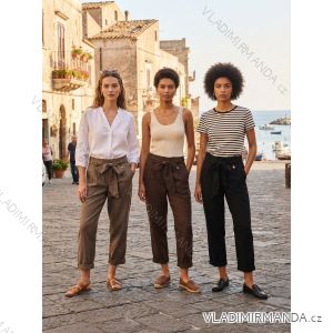 Kalhoty s páskem dámské (M/L ONE SIZE) ITALSKÁ MÓDA IM426503/DUR
