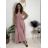 Langes lässiges Kurzarm-Damenkleid, übergroß (42/44/46 Einheitsgröße) ITALIENISCHE MODE IMD2525370