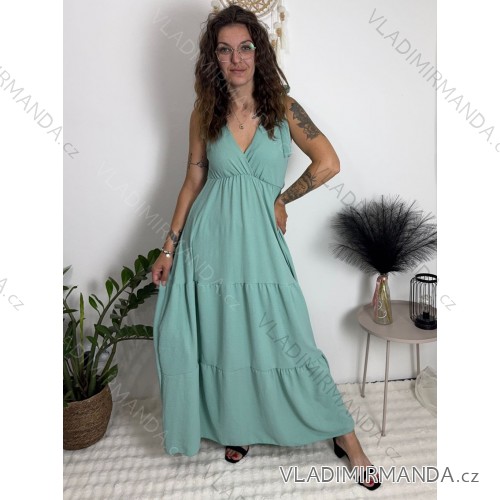 Langes lässiges Kurzarm-Damenkleid, übergroß (42/44/46 Einheitsgröße) ITALIENISCHE MODE IMD2525370