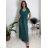 Šaty dlouhé volnočasové krátký rukáv dámské (XS/S/M ONE SIZE) ITALSKÁ MÓDA IMD2525369