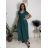 Women's long casual short sleeve dress (XS/S/M ONE SIZE) ITALIAN FASHION IMD2525369 beige XS/S/M