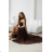 Women's (34-38) POLISH FASHION PMLWD24AMELIA Strapless Sequin Long Party Dress brown Chocolate 42