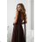 Women's (34-38) POLISH FASHION PMLWD24AMELIA Strapless Sequin Long Party Dress brown Chocolate 42