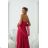 Women's (34-38) POLISH FASHION PMLWD24AMELIA Strapless Sequin Long Party Dress růžová fuchsiová 34