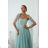 Women's (34-38) POLISH FASHION PMLWD24AMELIA Strapless Sequin Long Party Dress olive green 34